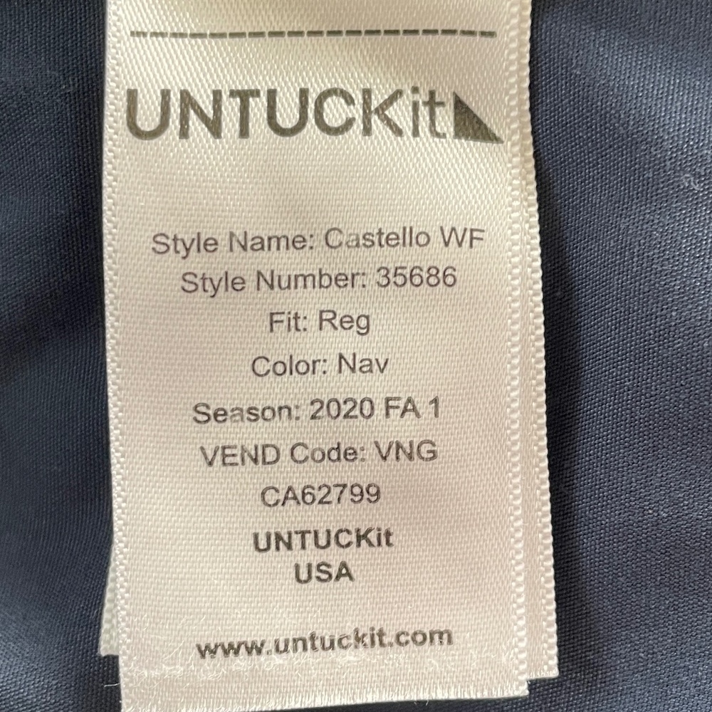 UNTUCKit‎ Castello WF Button Down Shirt Size XL - Picture 6 of 7